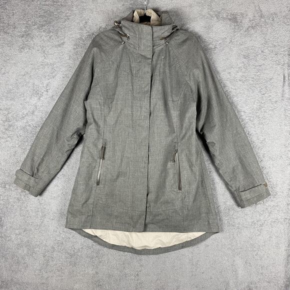 L.L. Bean Jackets & Blazers - LL Bean Jacket Womens Small Gray Hooded Full Zip Polyester Parka Coat Insulated